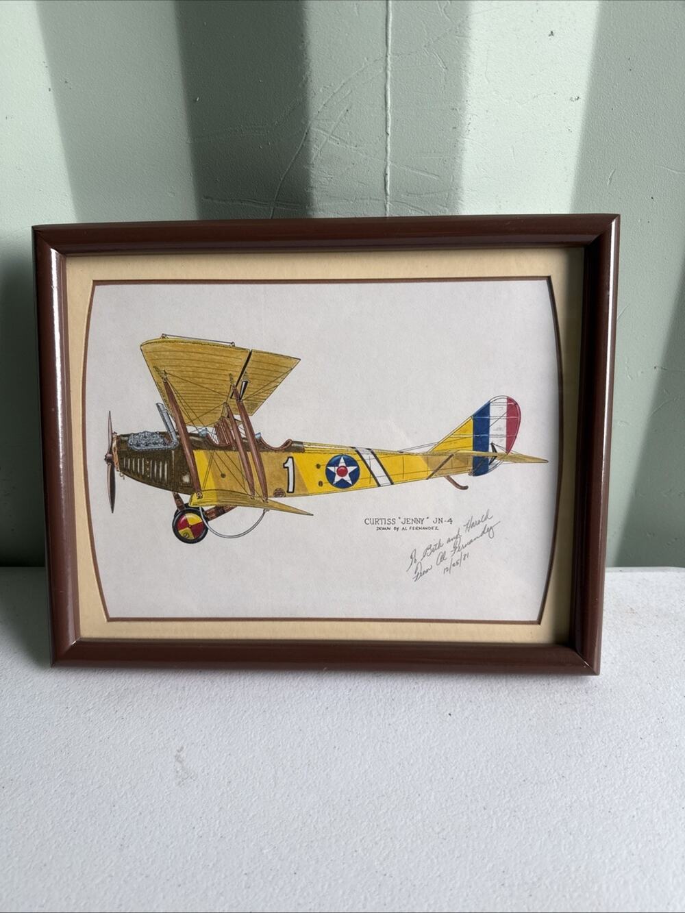 12” X 9.5” Colored Pencil Style Illustration Curtiss “Jenny” JN-4 Al Fernandez